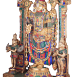 Brass Tirupati Balaji with Hanuman & Garuda | 60.5" Divine Masterpiece | 155kg Temple Sculpture | Meenakari Prabhavali Frame | Jaipurio